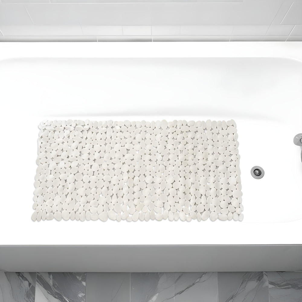 35" Beige Spa Pebbles Non Slip Bathtub Mat - Homeroots