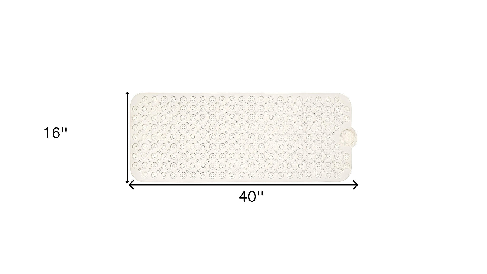 40" Ivory Beige Bubbles Non Slip Bath Mat - Homeroots - Flyclothing LLC