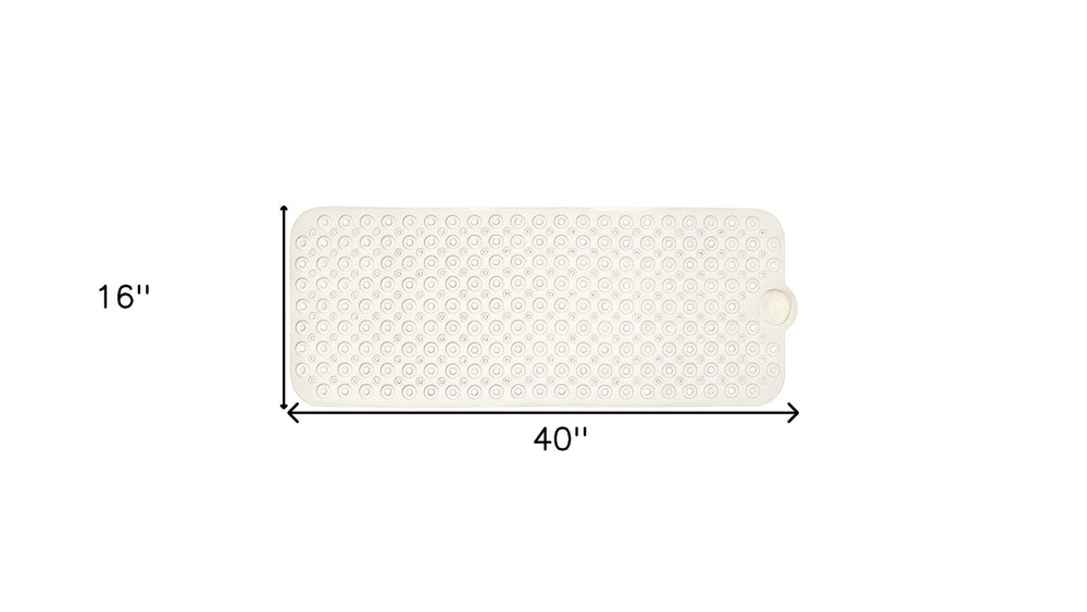 40" Ivory Beige Bubbles Non Slip Bath Mat - Homeroots - Flyclothing LLC