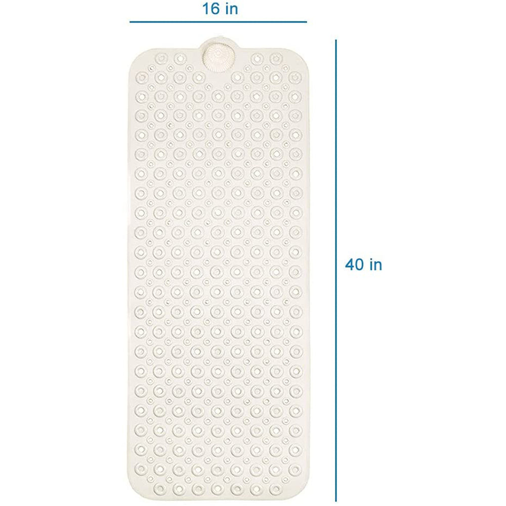 40" Ivory Beige Bubbles Non Slip Bath Mat - Homeroots - Flyclothing LLC