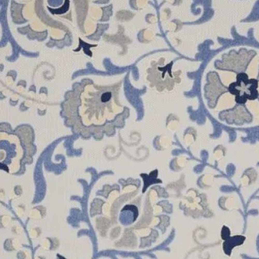 3' X 4' Blue And Grey Toile Non Skid Indoor Outdoor Area Rug - Homeroots - Flyclothing LLC