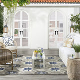5' X 7' Blue And Grey Toile Non Skid Indoor Outdoor Area Rug - Homeroots - Flyclothing LLC