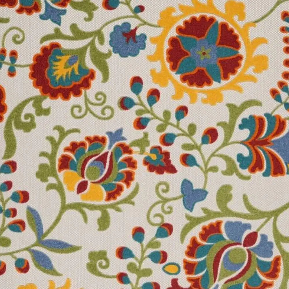 12' X 15' Ivory Toile Non Skid Indoor Outdoor Area Rug - Homeroots - Flyclothing LLC