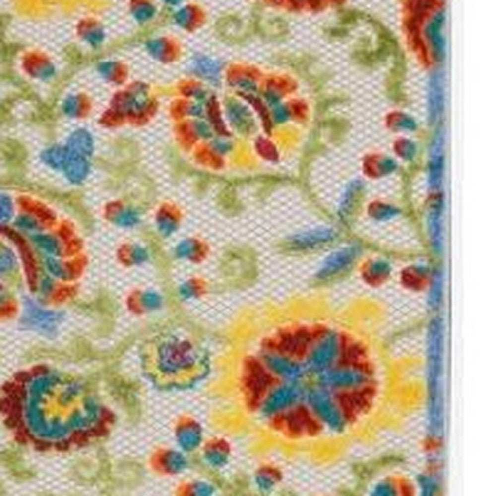 2' X 10' Ivory Toile Non Skid Indoor Outdoor Runner Rug - Homeroots - Flyclothing LLC