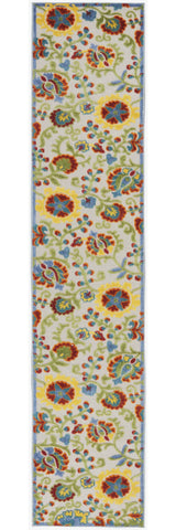 2' X 10' Ivory Toile Non Skid Indoor Outdoor Runner Rug - Homeroots - Flyclothing LLC
