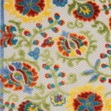 2' X 12' Ivory Toile Non Skid Indoor Outdoor Runner Rug - Homeroots