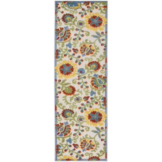 2' X 8' Ivory Toile Non Skid Indoor Outdoor Runner Rug - Homeroots - Flyclothing LLC