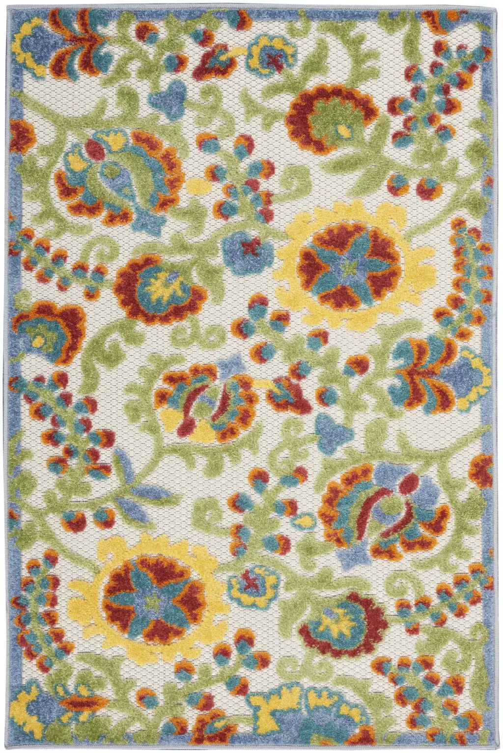 3' X 4' Ivory Toile Non Skid Indoor Outdoor Area Rug - Homeroots - Flyclothing LLC