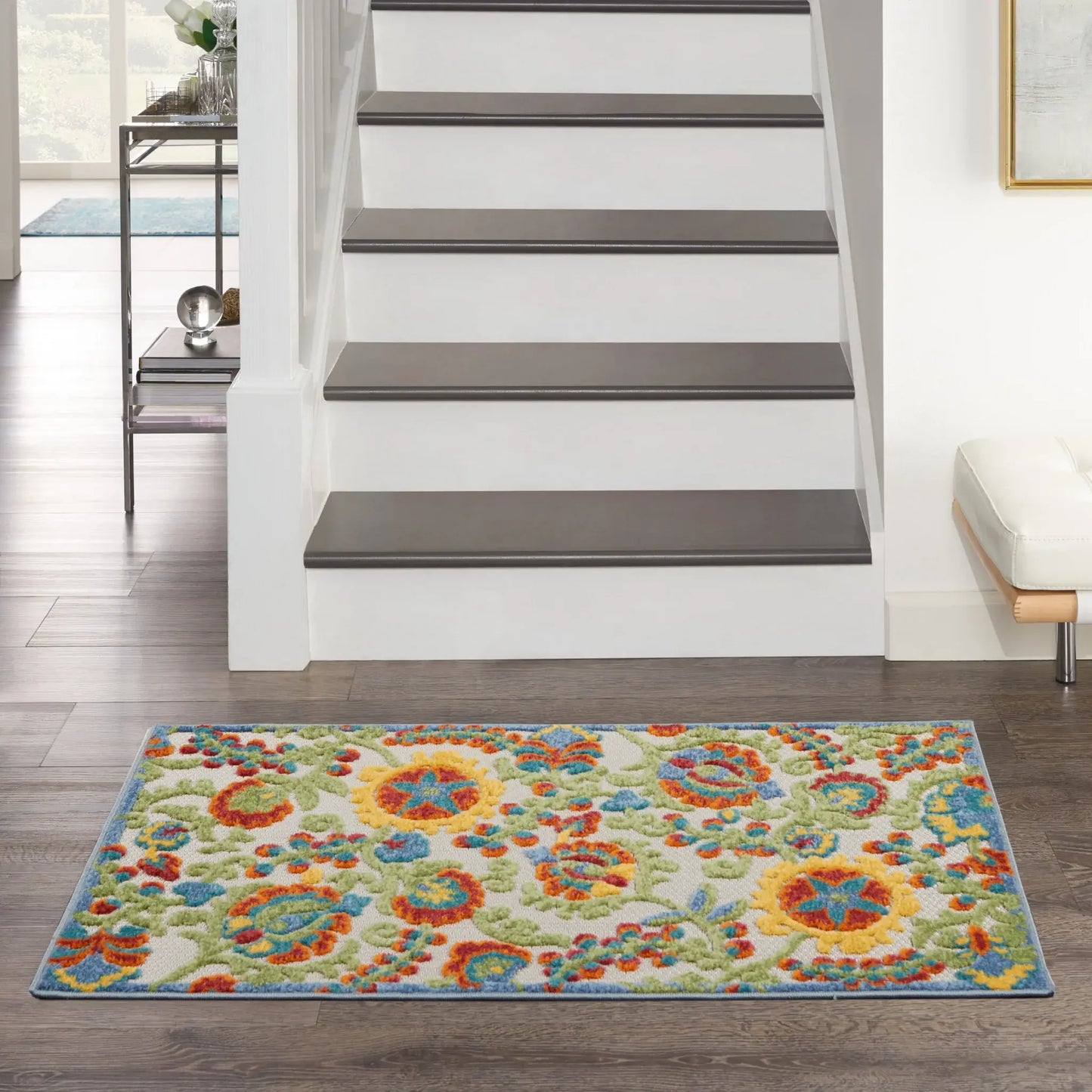 3' X 4' Ivory Toile Non Skid Indoor Outdoor Area Rug - Homeroots - Flyclothing LLC