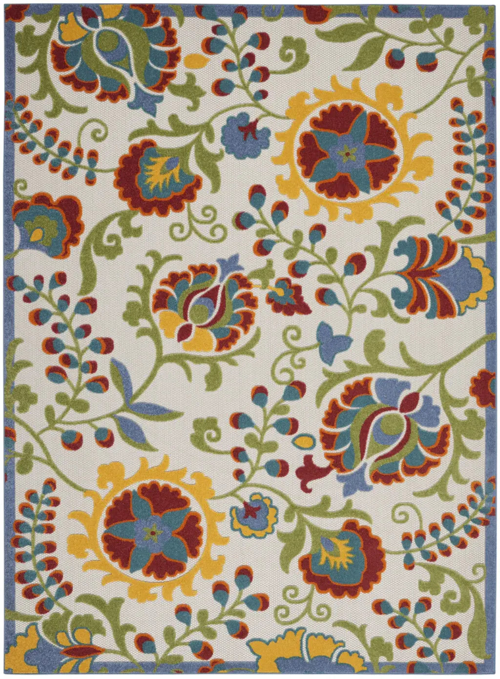 10' X 13' Ivory Toile Non Skid Indoor Outdoor Area Rug - Homeroots - Flyclothing LLC