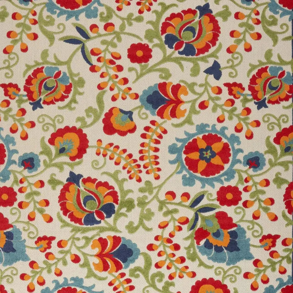 9' X 12' Beige Orange And Red Toile Non Skid Indoor Outdoor Area Rug - Homeroots - Flyclothing LLC