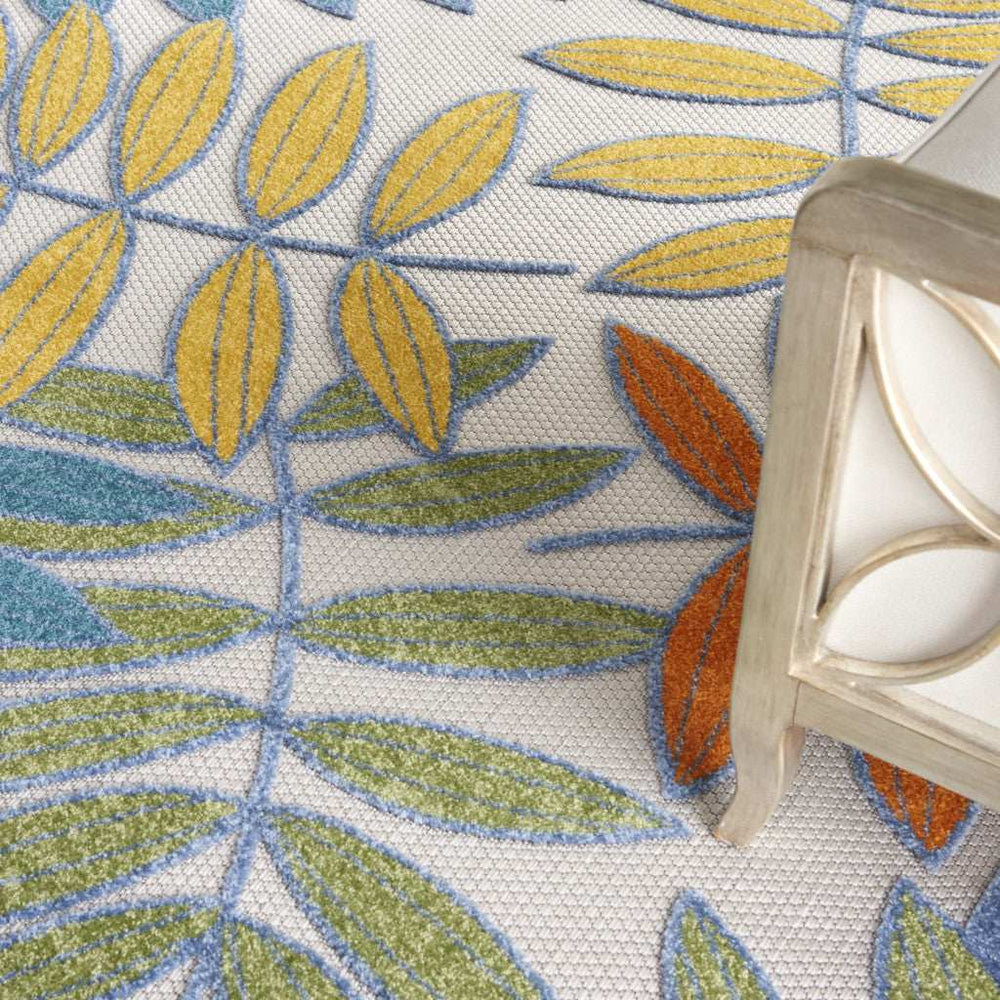 12' X 15' Ivory Floral Non Skid Indoor Outdoor Area Rug - Homeroots - Flyclothing LLC