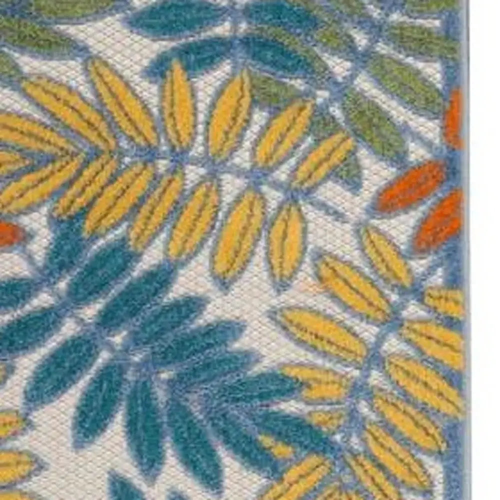 2' X 6' Ivory Floral Non Skid Indoor Outdoor Runner Rug - Homeroots - Flyclothing LLC