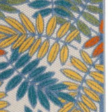 2' X 6' Ivory Floral Non Skid Indoor Outdoor Runner Rug - Homeroots
