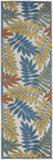 2' X 6' Ivory Floral Non Skid Indoor Outdoor Runner Rug - Homeroots