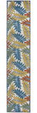 2' X 10' Ivory Floral Non Skid Indoor Outdoor Runner Rug - Homeroots