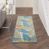 2' X 8' Ivory Floral Non Skid Indoor Outdoor Runner Rug - Homeroots - Flyclothing LLC