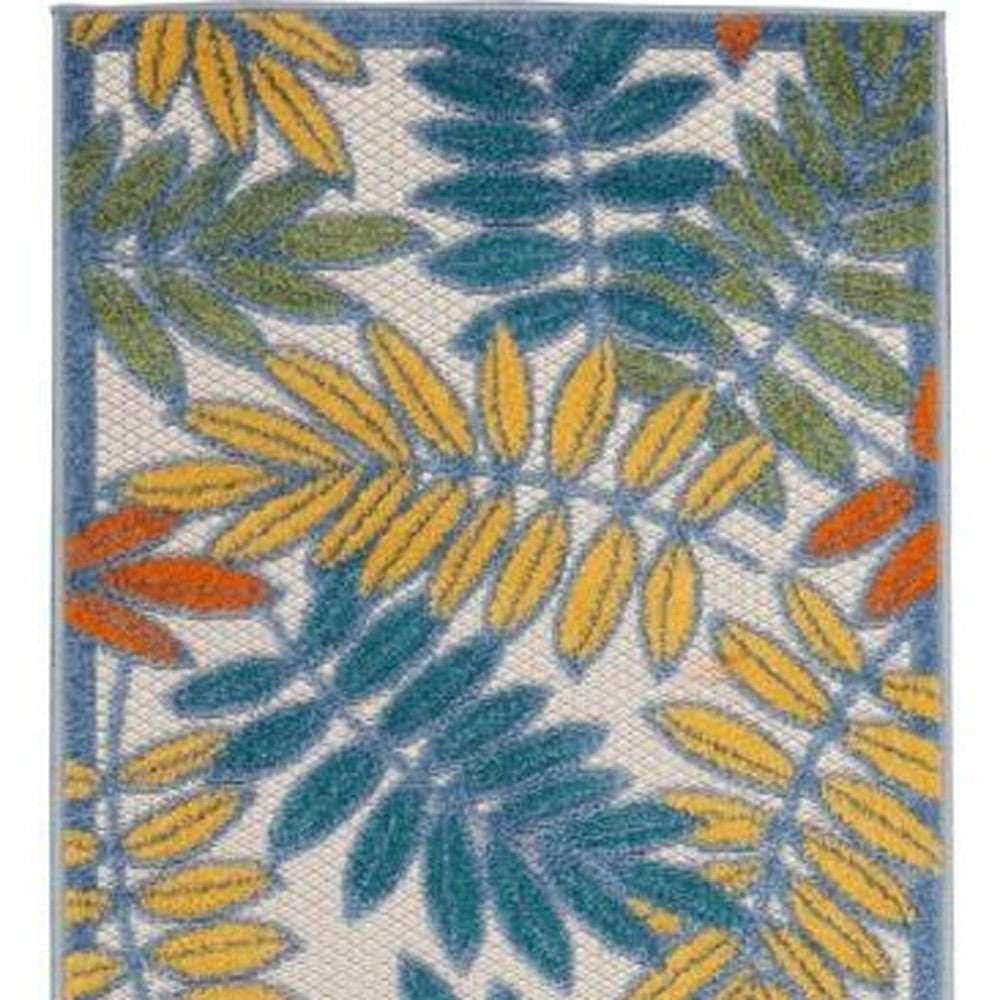 2' X 8' Ivory Floral Non Skid Indoor Outdoor Runner Rug - Homeroots - Flyclothing LLC