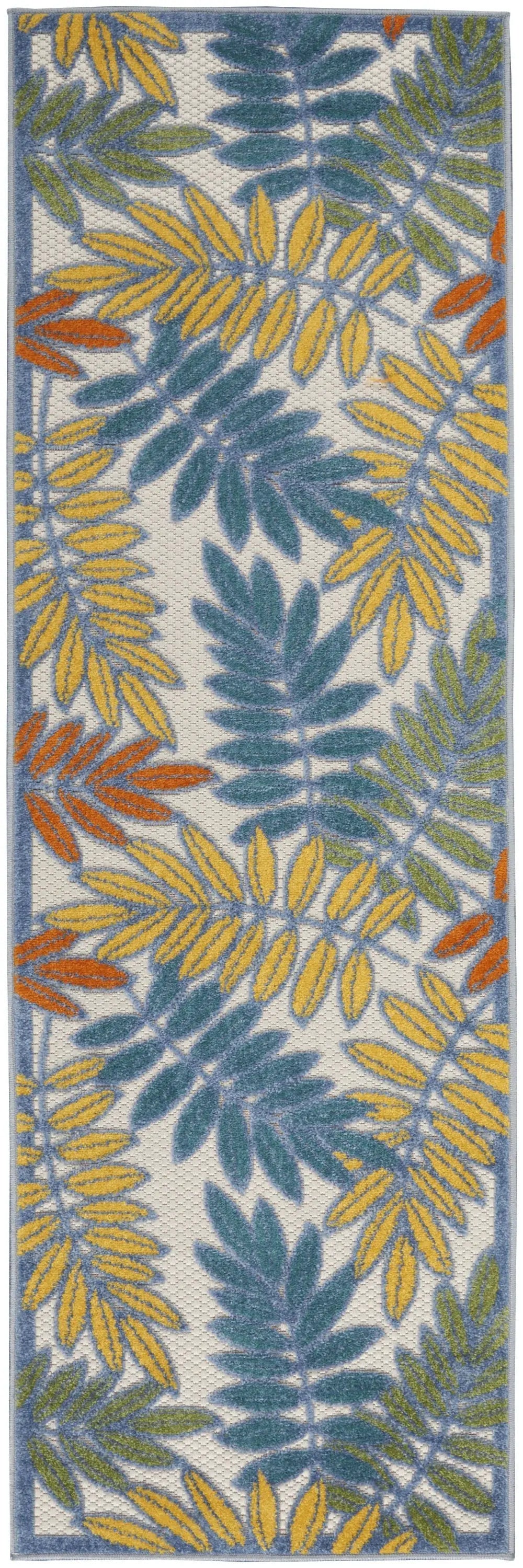 2' X 8' Ivory Floral Non Skid Indoor Outdoor Runner Rug - Homeroots - Flyclothing LLC