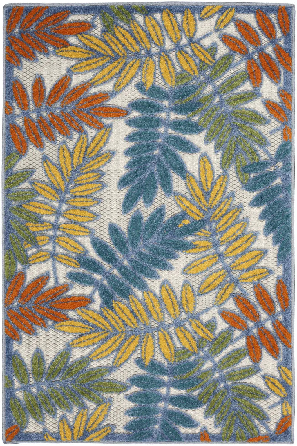 3' X 4' Ivory Floral Non Skid Indoor Outdoor Area Rug - Homeroots - Flyclothing LLC