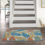 3' X 4' Ivory Floral Non Skid Indoor Outdoor Area Rug - Homeroots - Flyclothing LLC