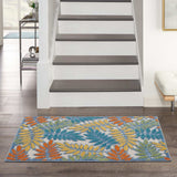 3' X 4' Ivory Floral Non Skid Indoor Outdoor Area Rug - Homeroots - Flyclothing LLC