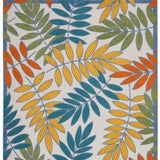 9' X 12' Ivory Floral Non Skid Indoor Outdoor Area Rug - Homeroots - Flyclothing LLC
