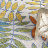 9' X 12' Ivory Floral Non Skid Indoor Outdoor Area Rug - Homeroots - Flyclothing LLC