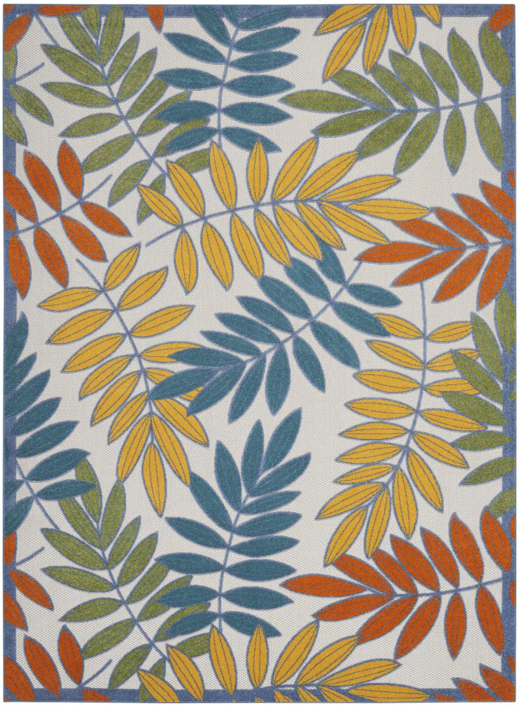 10' X 13' Ivory Floral Non Skid Indoor Outdoor Area Rug - Homeroots - Flyclothing LLC