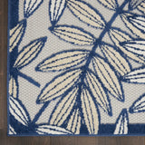 12' X 15' Ivory And Navy Floral Non Skid Indoor Outdoor Area Rug - Homeroots - Flyclothing LLC