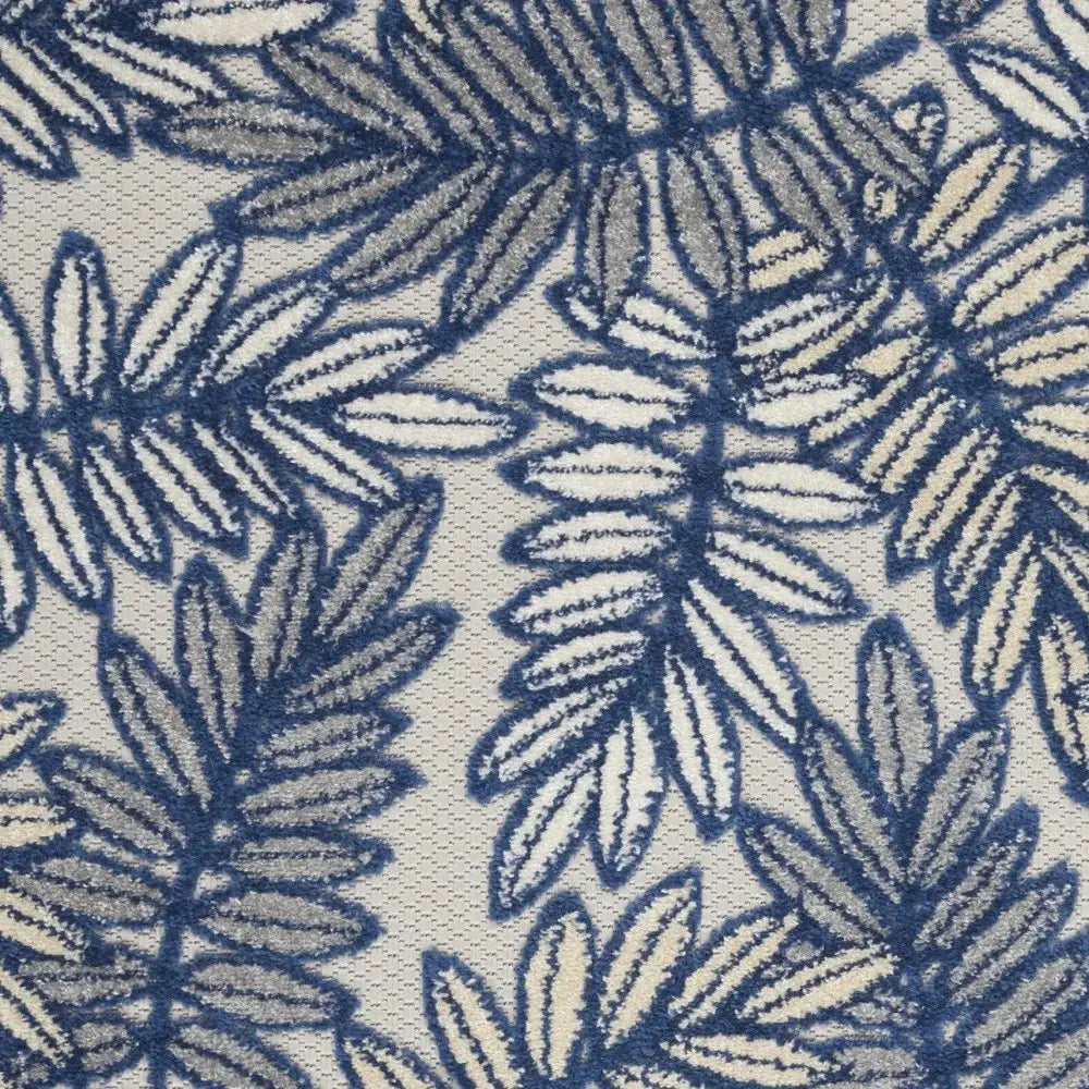 3' X 4' Ivory And Navy Floral Non Skid Indoor Outdoor Area Rug - Homeroots - Flyclothing LLC