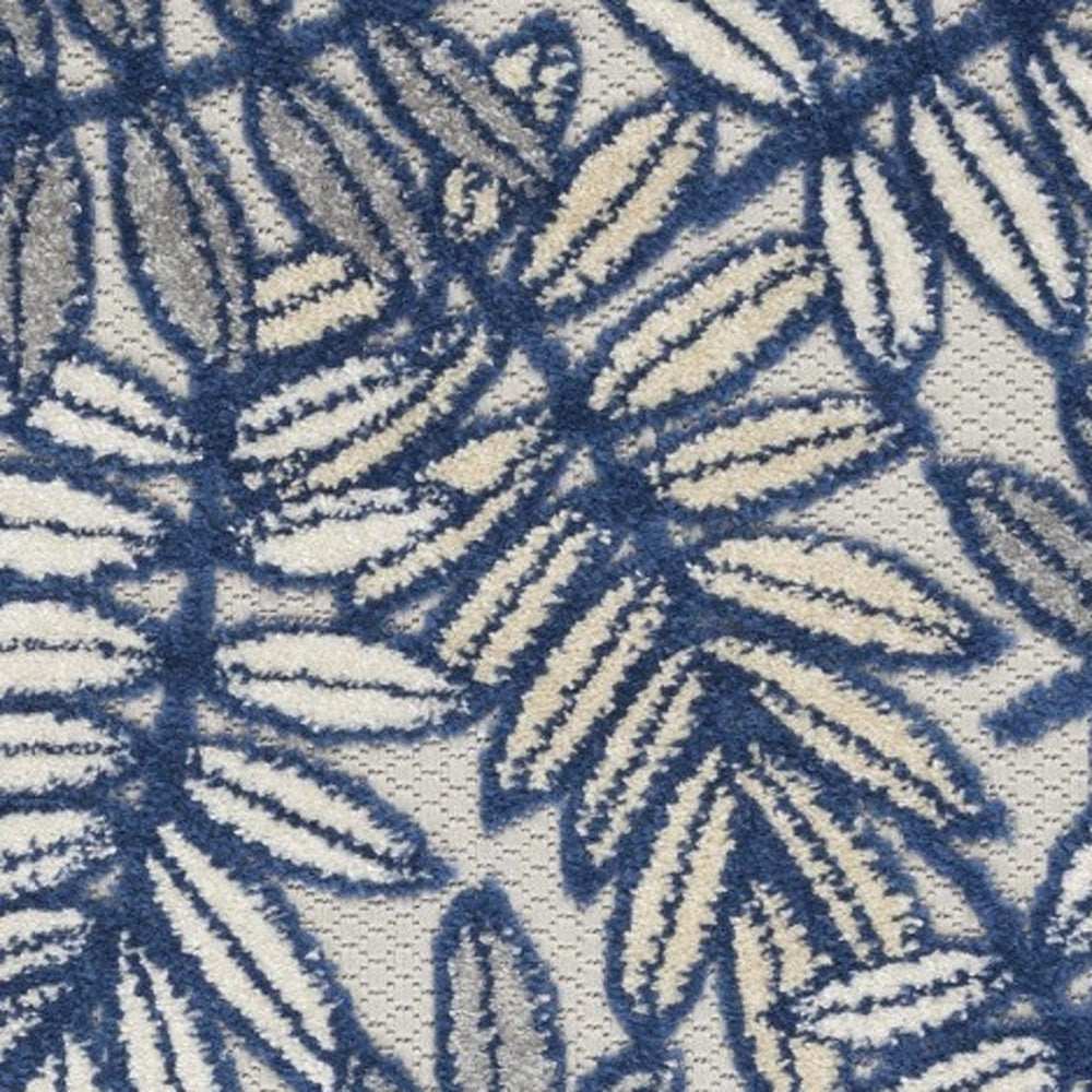 3' X 4' Ivory And Navy Floral Non Skid Indoor Outdoor Area Rug - Homeroots - Flyclothing LLC