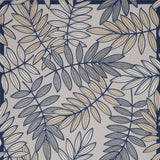 9' X 12' Ivory And Navy Floral Non Skid Indoor Outdoor Area Rug