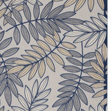 10' X 13' Ivory And Navy Floral Non Skid Indoor Outdoor Area Rug - Homeroots - Flyclothing LLC