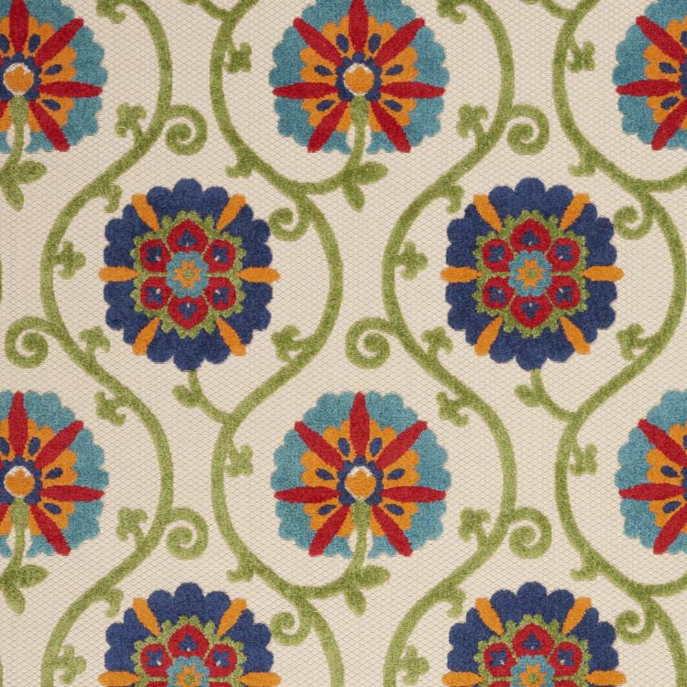 10' X 13' Blue Floral Non Skid Indoor Outdoor Area Rug - Homeroots - Flyclothing LLC