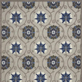 10' X 13' Grey And Blue Floral Non Skid Indoor Outdoor Area Rug - Homeroots