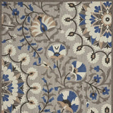 10' X 13' Grey Floral Non Skid Indoor Outdoor Area Rug - Homeroots