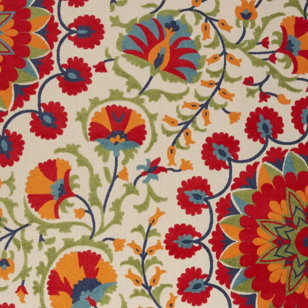 9' X 12' Red Toile Non Skid Indoor Outdoor Area Rug - Homeroots - Flyclothing LLC