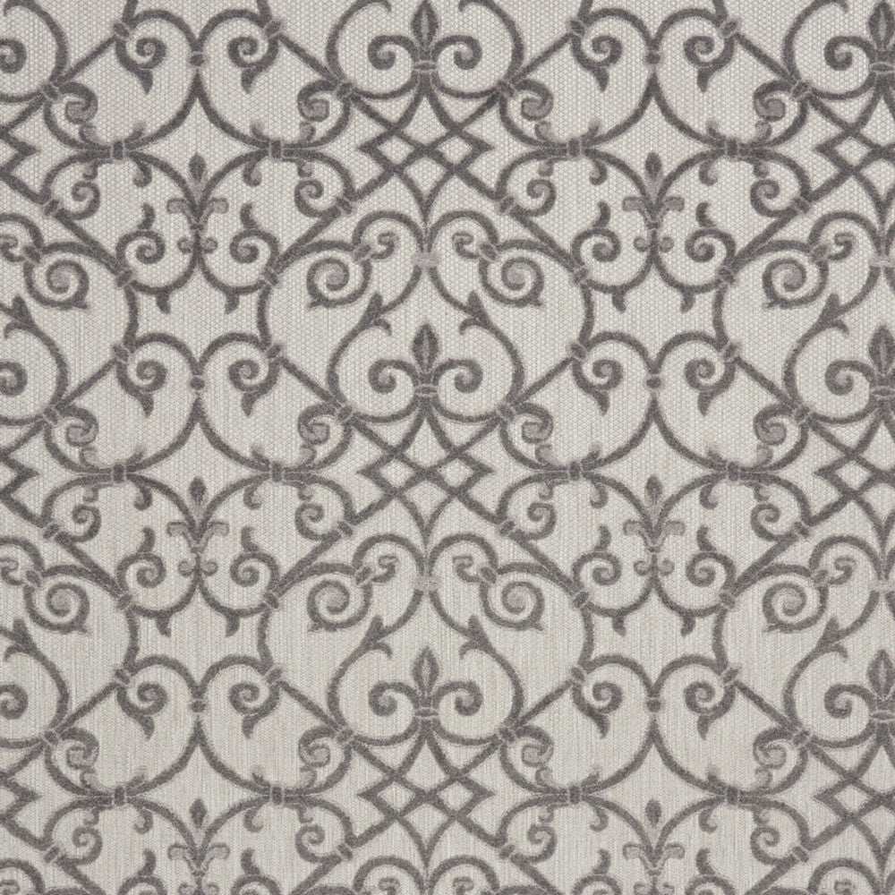 10' X 13' Grey And Charcoal Damask Non Skid Indoor Outdoor Area Rug - Homeroots - Flyclothing LLC