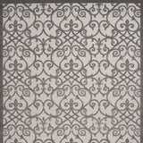 10' X 13' Grey And Charcoal Damask Non Skid Indoor Outdoor Area Rug - Homeroots - Flyclothing LLC