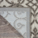 10' X 13' Grey And Charcoal Damask Non Skid Indoor Outdoor Area Rug - Homeroots - Flyclothing LLC