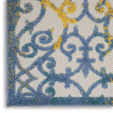2' X 6' Ivory And Blue Damask Non Skid Indoor Outdoor Runner Rug - Homeroots - Flyclothing LLC