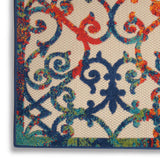 10' X 13' Ivory Blue And Green Damask Non Skid Indoor Outdoor Area Rug - Homeroots - Flyclothing LLC