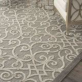 10' X 13' Natural Damask Non Skid Indoor Outdoor Area Rug - Homeroots - Flyclothing LLC