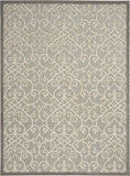 10' X 13' Natural Damask Non Skid Indoor Outdoor Area Rug - Homeroots