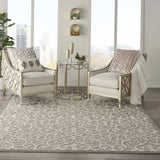10' X 13' Natural Damask Non Skid Indoor Outdoor Area Rug - Homeroots - Flyclothing LLC