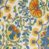 2' X 10' Yellow And Teal Toile Non Skid Indoor Outdoor Runner Rug - Homeroots