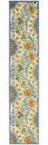 2' X 10' Yellow And Teal Toile Non Skid Indoor Outdoor Runner Rug - Homeroots