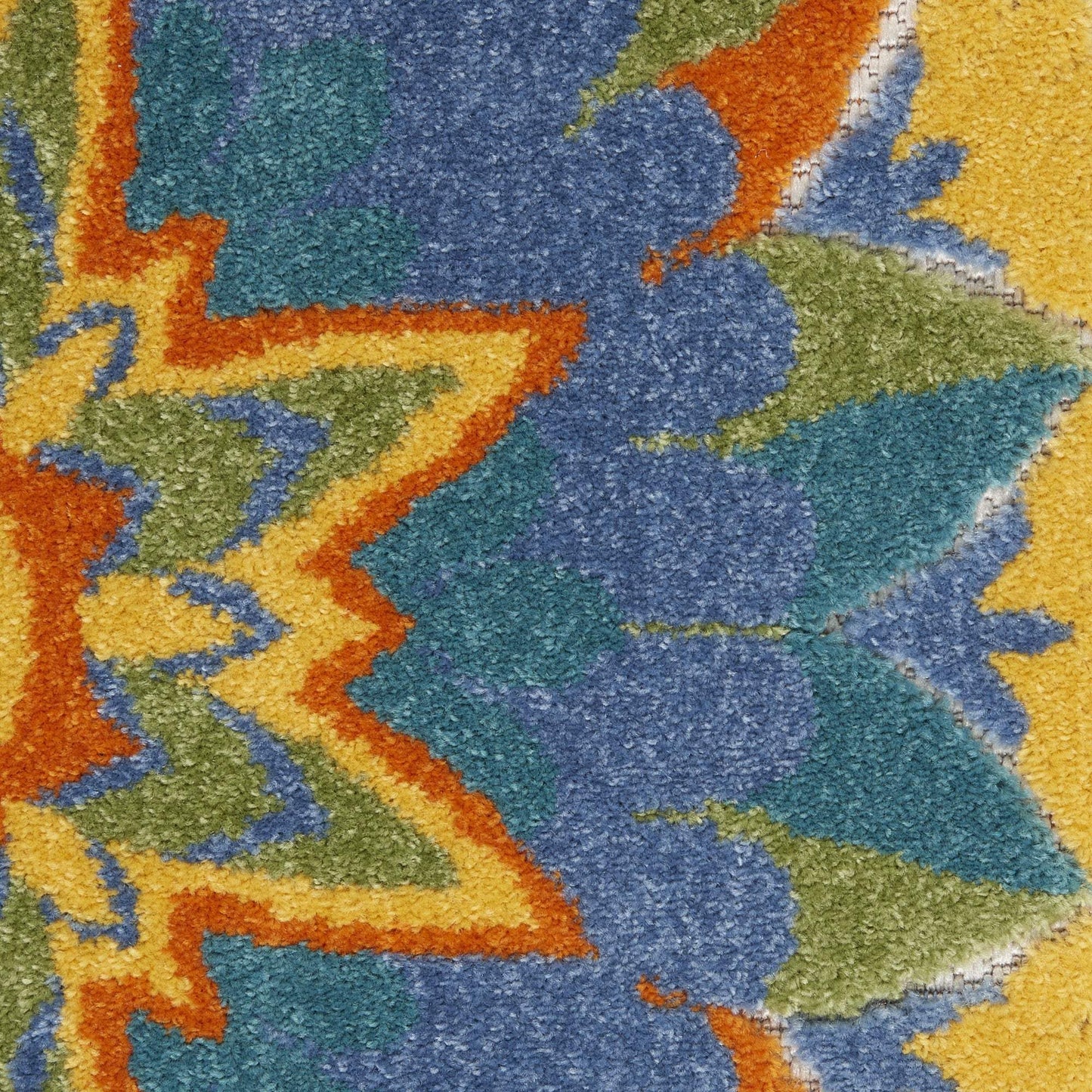 2' X 12' Blue Yellow And White Toile Non Skid Indoor Outdoor Runner Rug - Homeroots - Flyclothing LLC