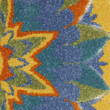 3' X 4' Yellow And Teal Toile Non Skid Indoor Outdoor Area Rug - Homeroots - Flyclothing LLC